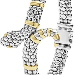 Lagos Snake Caviar Silver Gold Women's Bracelet sz7